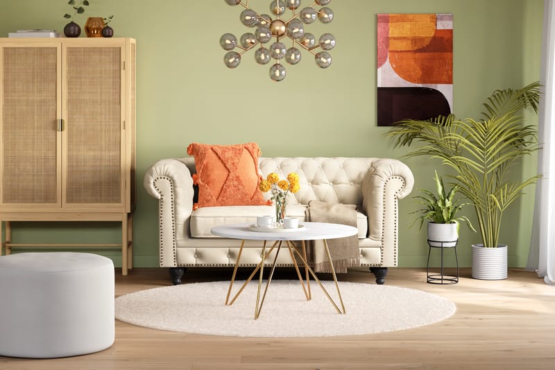 Chesterfield Deluxe 2-seters Sofa - Beige - Møbler - Sofaer - Fløyel sofaer