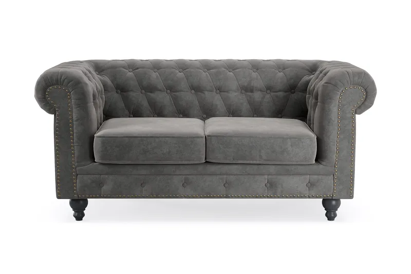 Chesterfield Deluxe 2-seters Sofa, Mørkegrå