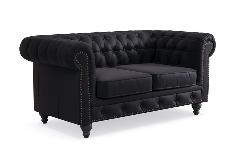 Chesterfield Deluxe 2-seters Sofa - Svart - Møbler - Sofaer - Skinnsofaer