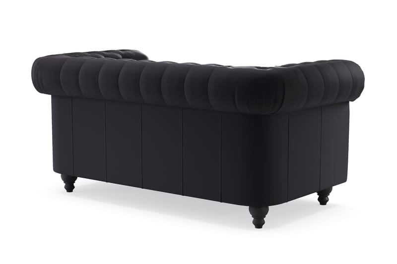 Chesterfield Deluxe 2-seters Sofa - Svart - Møbler - Sofaer - Skinnsofaer