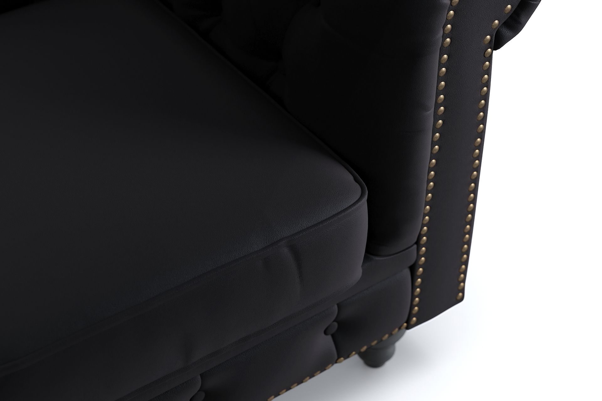 Chesterfield Deluxe 3-seter Sofa - Svart - Møbler - Sofaer - Skinnsofaer