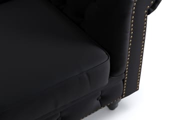 Chesterfield Deluxe 3-seter Sofa - Svart - Møbler - Sofaer - Skinnsofaer