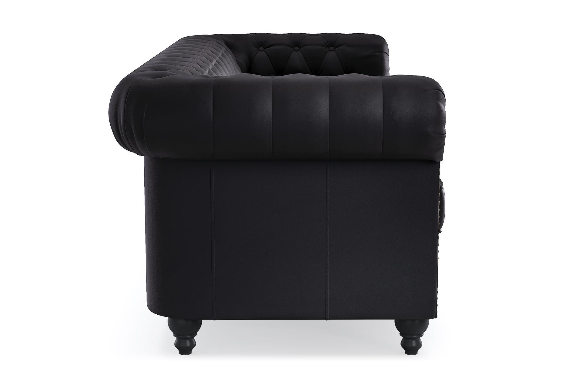 Chesterfield Deluxe 3-seter Sofa - Svart - Møbler - Sofaer - Skinnsofaer