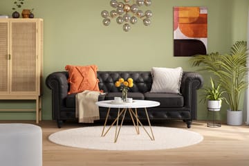 Chesterfield Deluxe 3-seter Sofa - Svart - Møbler - Sofaer - Skinnsofaer
