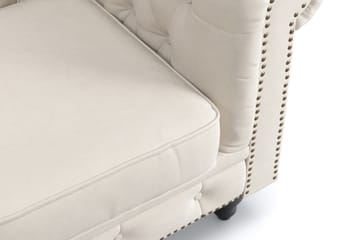 Chesterfield Deluxe 3-seters Sofa - Beige - Møbler - Sofaer - Fløyel sofaer