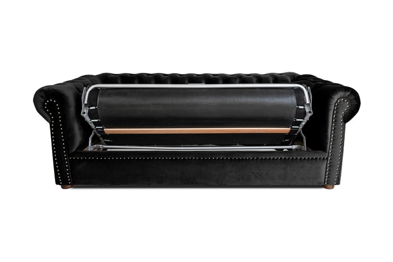 Chesterfield Deluxe Sovesofa 3-seters - Svart - Møbler - Sofaer - Sovesofaer - 3 seters sovesofa