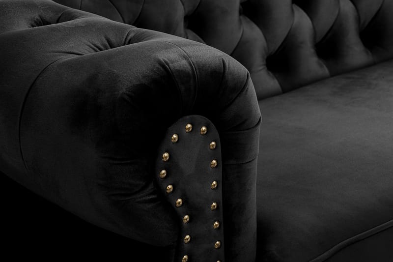 Chesterfield Deluxe Sovesofa 3-seters - Svart - Møbler - Sofaer - Sovesofaer - 3 seters sovesofa