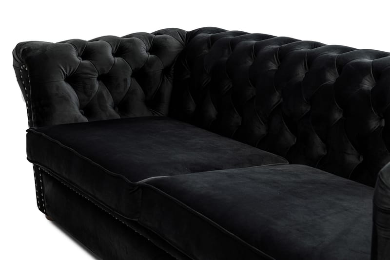 Chesterfield Deluxe Sovesofa 3-seters - Svart - Møbler - Sofaer - Sovesofaer - 3 seters sovesofa