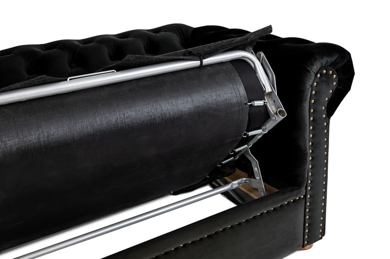 Chesterfield Deluxe Sovesofa 3-seters - Svart - Møbler - Sofaer - Sovesofaer - 3 seters sovesofa