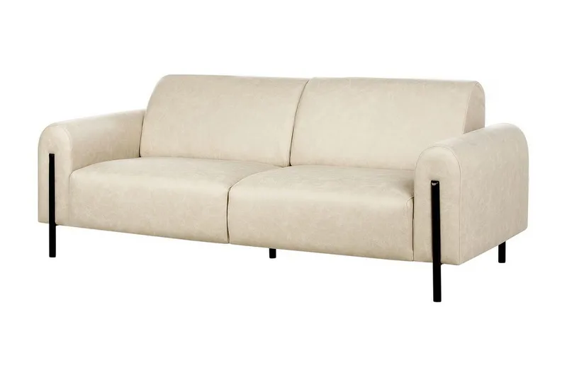 Christa Sofa 3-seter - Beige/Svart - Møbler - Sofaer - Skinnsofaer