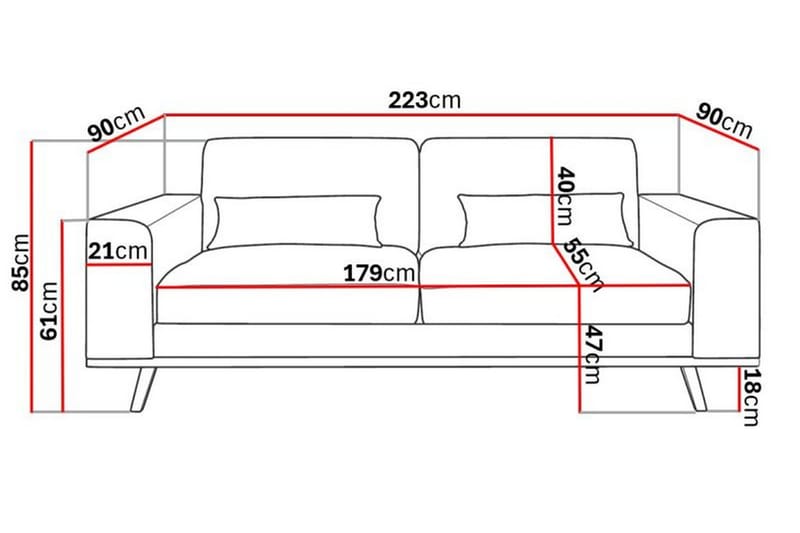Copenhagen 3-seters Manchestersofa - Beige - Møbler - Sofaer - Sofa 3 seter
