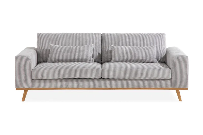 Copenhagen 3-seters Manchestersofa, Lys grå