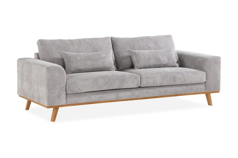 Copenhagen 3-seters Manchestersofa - Lys grå - Møbler - Sofaer - Sofa 3 seter