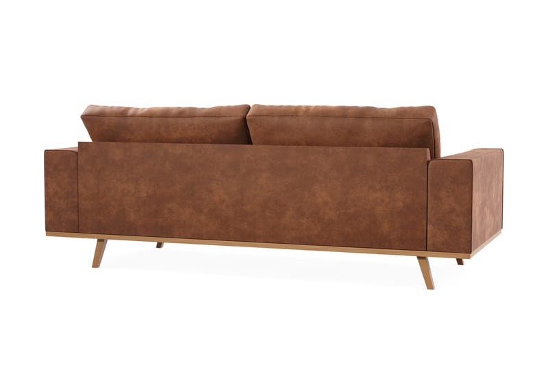 Copenhagen 3-seters Sofa i Kunstlær - Brun - Møbler - Sofaer - Skinnsofaer