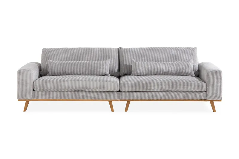 Copenhagen 4-seters Manchestersofa, Lys grå