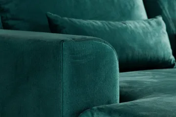 Copenhagen 5-seters Høyrevendt U-formet Sofa med Divan og Sjeselong i Fløyel - Grønn - Møbler - Sofaer - Fløyel sofaer
