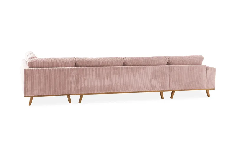 Copenhagen 5-seters Høyrevendt U-formet Sofa med Divan og Sjeselong i Manchester - Rosa - Møbler - Sofaer - U-sofa