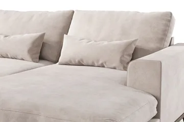 Copenhagen 5-seters venstrevendt stor U-formet sofa med divan og sjeselong i fløyel - Beige - Møbler - Sofaer - U-sofa