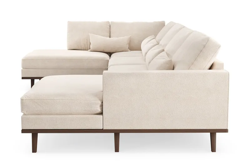 Copenhagen 5-seters Venstrevendt U-formet Large Sofa med Divan og Sjeselong i Chenille - Beige - Møbler - Sofaer - U-sofa