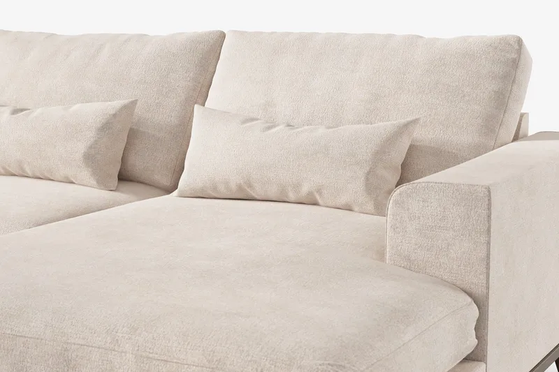 Copenhagen 5-seters Venstrevendt U-formet Large Sofa med Divan og Sjeselong i Chenille - Beige - Møbler - Sofaer - U-sofa