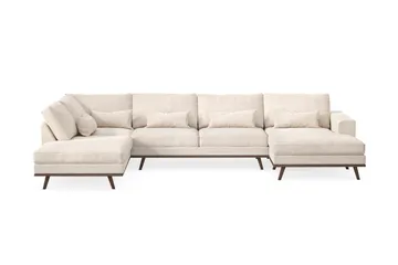 Copenhagen 5-seters Venstrevendt U-formet Large Sofa med Divan og Sjeselong i Chenille