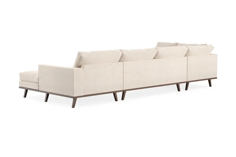 Copenhagen 5-seters Venstrevendt U-formet Large Sofa med Divan og Sjeselong i Chenille - Beige - Møbler - Sofaer - U-sofa