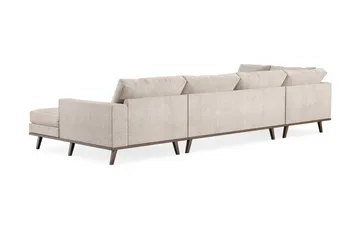 Copenhagen 5-seters Venstrevendt U-formet Large Sofa med Divan og Sjeselong i Chenille - Grå / Beige - Møbler - Sofaer - U-sofa