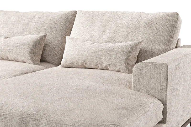 Copenhagen 5-seters Venstrevendt U-formet Large Sofa med Divan og Sjeselong i Chenille - Grå / Beige - Møbler - Sofaer - U-sofa
