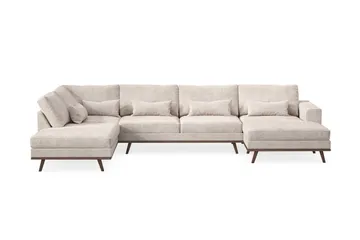 Copenhagen 5-seters Venstrevendt U-formet Large Sofa med Divan og Sjeselong i Chenille