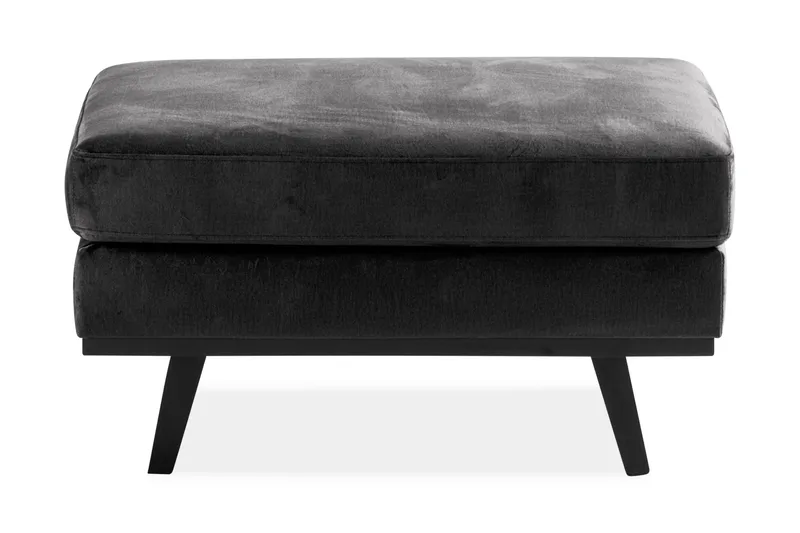 Copenhagen 5-seters Venstrevendt U-formet Sofa med Divan og Sjeselong + Fotskammel i Fløyel - Mørk grå - Møbler - Sofaer - Sofagrupper