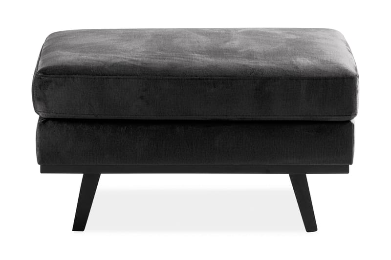 Copenhagen 5-seters Venstrevendt U-formet Sofa med Divan og Sjeselong + Fotskammel i Fløyel - Mørk grå - Møbler - Sofaer - Sofagrupper
