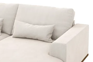 Copenhagen 5-seters Venstrevendt U-formet Sofa med Divan og Sjeselong i Fløyel - Kremhvit - Møbler - Sofaer - U-sofa