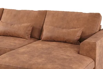 Copenhagen 5-seters Venstrevendt U-formet Sofa med Divan og Sjeselong i Kunstlær - Brun - Møbler - Sofaer - Skinnsofaer