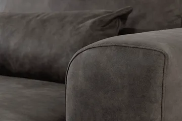 Copenhagen 5-seters Venstrevendt U-formet Sofa med Divan og Sjeselong i Kunstlær - Mørk grå - Møbler - Sofaer - Skinnsofaer