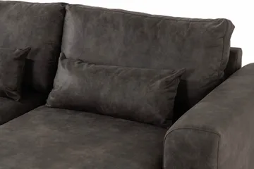 Copenhagen 5-seters Venstrevendt U-formet Sofa med Divan og Sjeselong i Kunstlær - Mørk grå - Møbler - Sofaer - Skinnsofaer