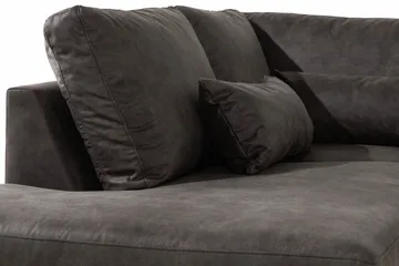 Copenhagen 5-seters Venstrevendt U-formet Sofa med Divan og Sjeselong i Kunstlær - Mørk grå - Møbler - Sofaer - Skinnsofaer