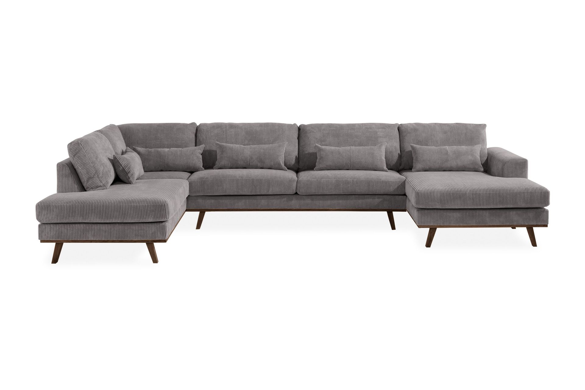 Copenhagen 5-seters Venstrevendt U-formet Sofa med Divan og Sjeselong i Manchester - Mørk grå