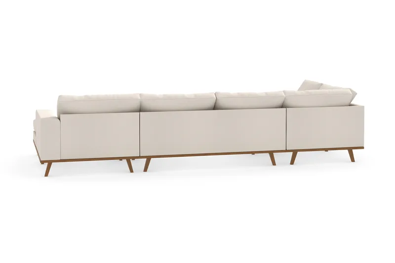 Copenhagen 5-seters Venstrevendt U-formet Sofa med Divan og Sjeselong i Stoff - Beige - Møbler - Sofaer - U-sofa