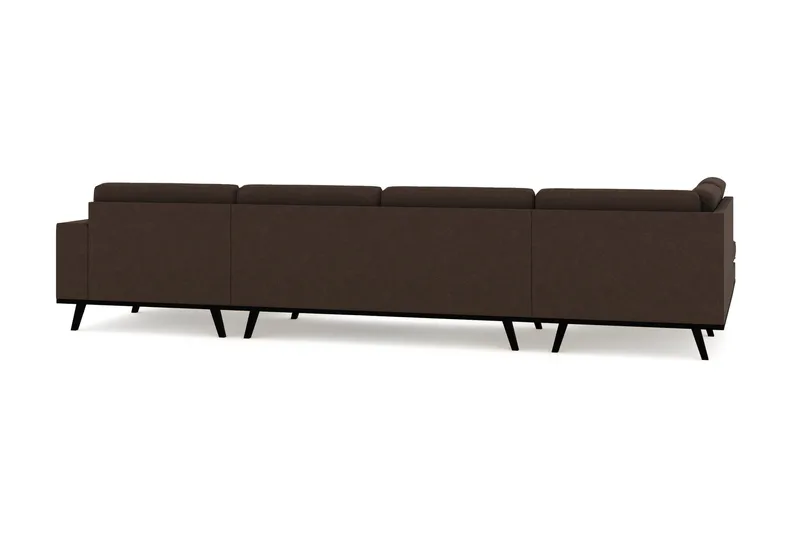 Copenhagen 5-seters Venstrevendt U-formet Sofa med Divan og Sjeselong i Stoff - Brun - Møbler - Sofaer - U-sofa