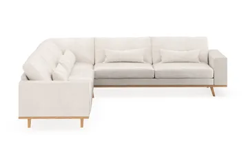 Copenhagen 6-seters L-formet Hjørnesofa i Bouclé - Hvit - Møbler - Sofaer - Hjørnesofa
