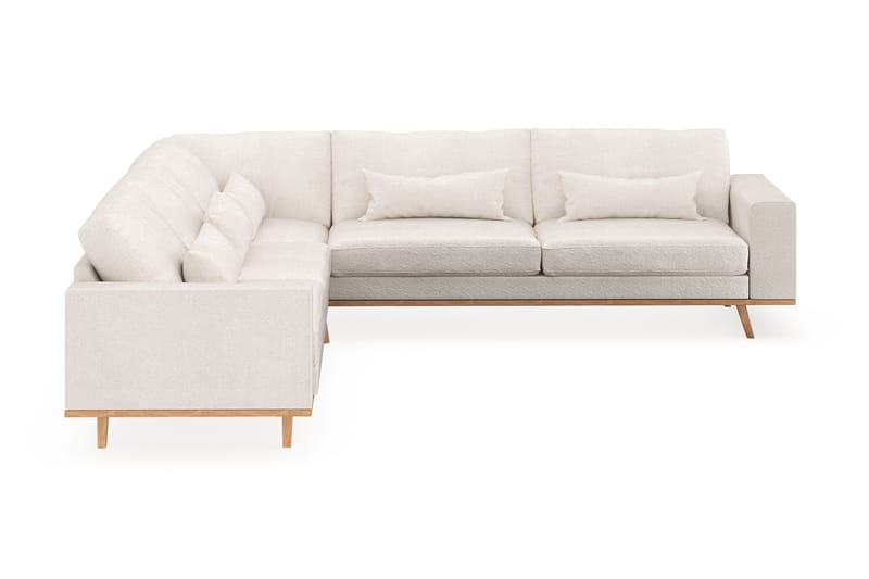 Copenhagen 6-seters L-formet Hjørnesofa i Bouclé - Hvit - Møbler - Sofaer - Hjørnesofa