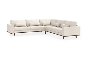 Copenhagen 6-seters L-formet Hjørnesofa i Stoff - Beige - Møbler - Sofaer - Hjørnesofa