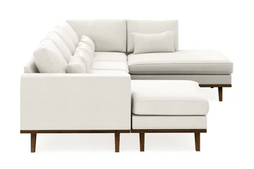 Copenhagen Compact 4-seters Høyrevendt U-formet Large Sofa med Divan og Sjeselong i Stoff - Lys grå - Møbler - Sofaer - U-sofa