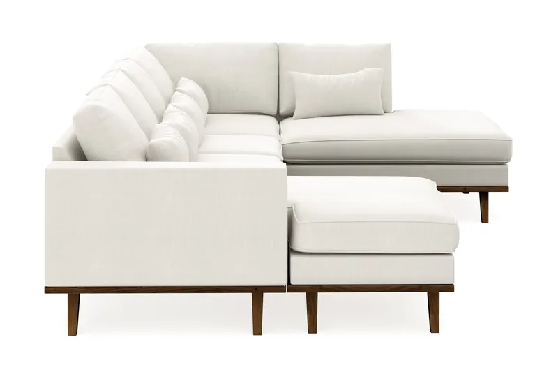 Copenhagen Compact 4-seters Høyrevendt U-formet Large Sofa med Divan og Sjeselong i Stoff - Lys grå - Møbler - Sofaer - U-sofa