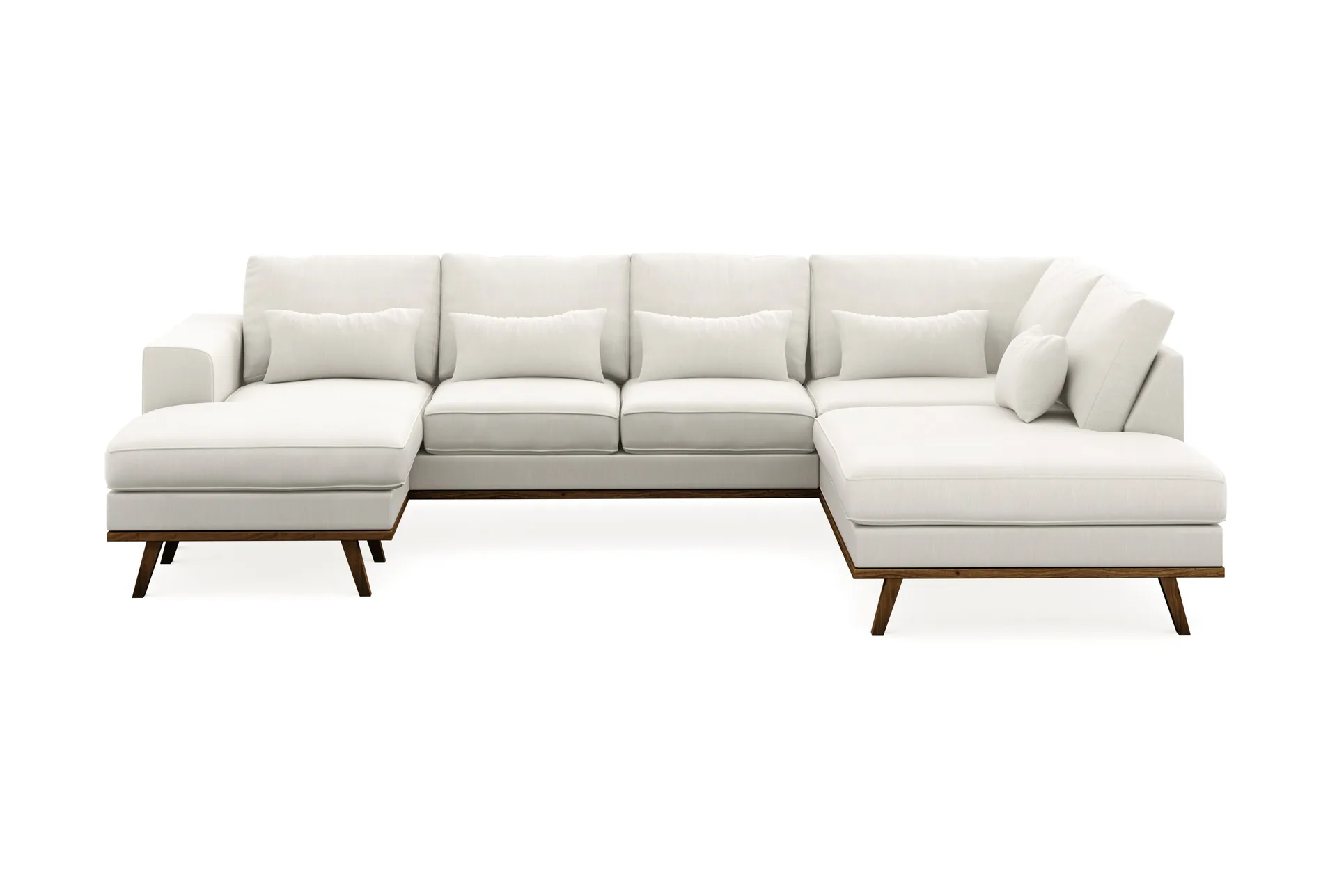 Copenhagen Compact 4-seters Høyrevendt U-formet Large Sofa med Divan og Sjeselong i Stoff - Lys grå