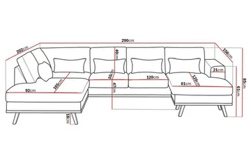 Copenhagen Compact 4-seters Venstrevendt U-formet Sofa med Divan og Sjeselong i Stoff - Lys grå - Møbler - Sofaer - U-sofa