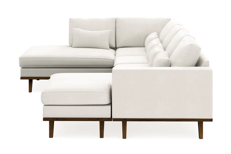 Copenhagen Compact 4-seters Venstrevendt U-formet Sofa med Divan og Sjeselong i Stoff - Lys grå - Møbler - Sofaer - U-sofa