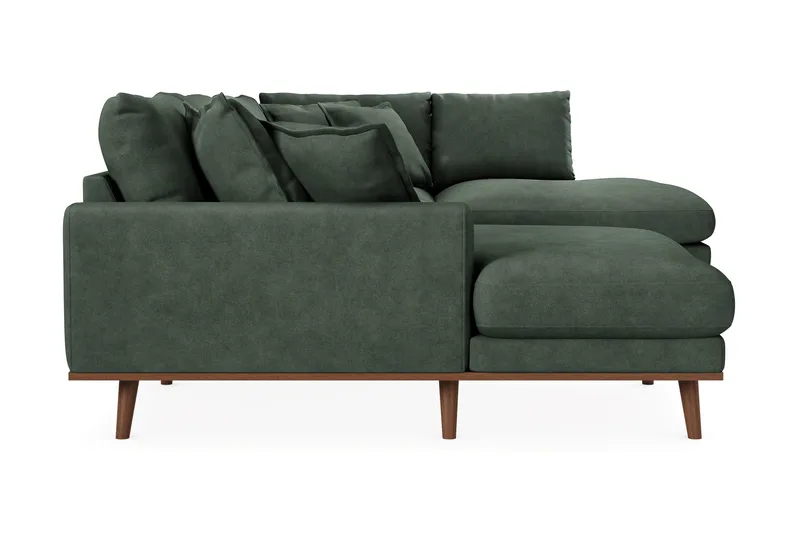 Copenhagen Premium 5-personers Højrevendt U-formet Dyb Sofa med Divan og Chaiselong i Stoff - Grön - Møbler - Sofaer - U-sofa