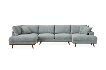 Copenhagen Premium 5-personers Venstrevendt U-formet Dyb Sofa med Divan og Chaiselong i Chenille