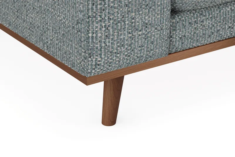 Copenhagen Premium 4-personers Højrevendt L-formet Dyb Divansofa i Chenille - Grå/blå - Møbler - Sofaer - Sofa med sjeselong